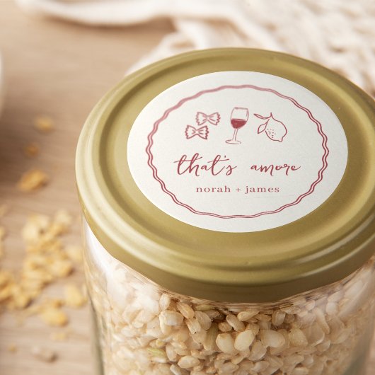 Handgeschriebenes Brautparty "That's Amore" Runder Aufkleber