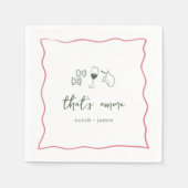 Handgeschriebenes Brautparty "That's Amore" Serviette (Vorderseite)