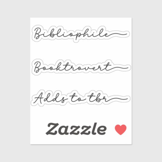 Handgeschriebenes Buch Lover Set Aufkleber (Blatt)