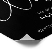 Handgeschriebenes Calligraphy Black Wedding Sign Poster (Ecke)