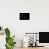 Handgeschriebenes Calligraphy Black Wedding Sign Poster (Heimbüro)