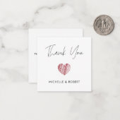 Handgeschriebenes Calligraphy Red Heart Vielen Dan Mitteilungskarte (Vorderseite/Rückseite Beispiel)