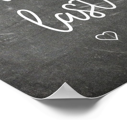 Handgeschriebenes Chalkboard Style Wedding Hangove Poster (Ecke)