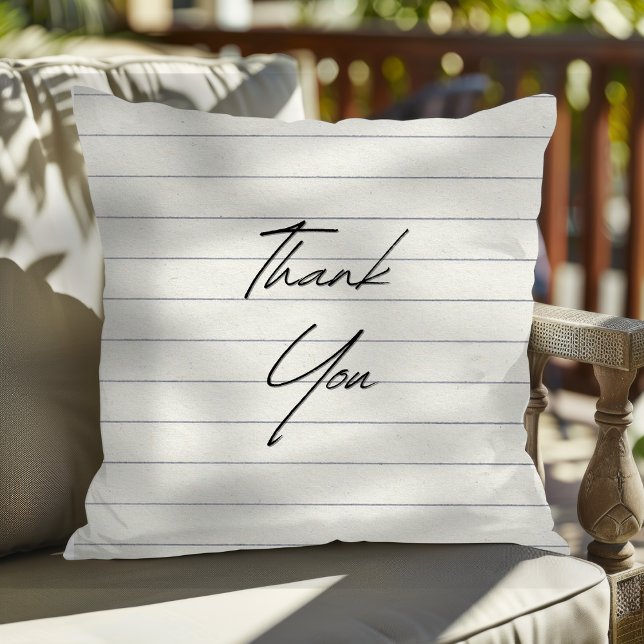 Handgeschriebenes Dankeschön an das Linedpapier Kissen (Von Creator hochgeladen)