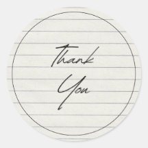 Handgeschriebenes Dankeschön an das Linedpapier