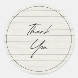 Handgeschriebenes Dankeschön an das Linedpapier Runder Aufkleber