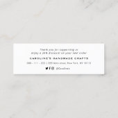 handgeschriebenes Dankeschön einfügen Geschäft Mini Visitenkarte (Rückseite)