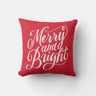 Handgeschriebenes Design von Merry und Bright Kissen