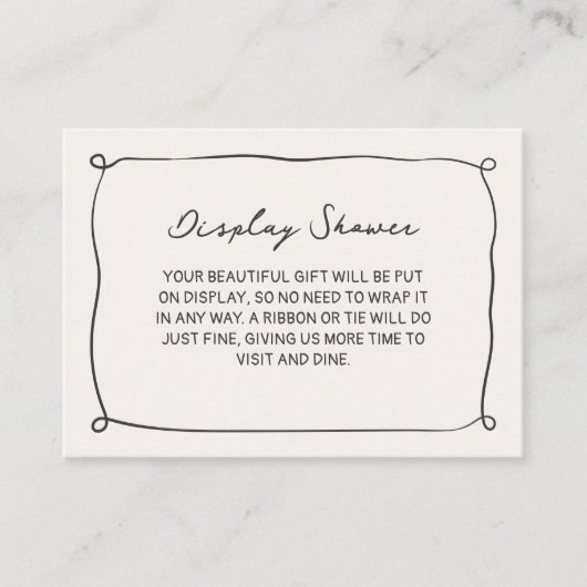 Handgeschriebenes Display-ShowBrautparty Begleitkarte (Vorderseite)