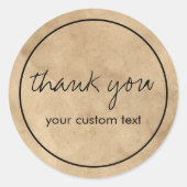 Handgeschriebenes Drehbuch Geschäft danke Kraft Lo Runder Aufkleber (Vorderseite)