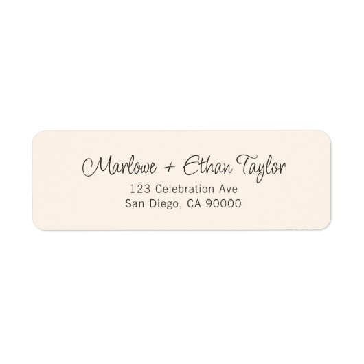 Handgeschriebenes Ecru-Rücksendeadresse-Etikett (Vorne)
