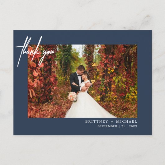 Handgeschriebenes einfaches Foto Vielen Dank an di Postkarte (Vorderseite)