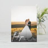 Handgeschriebenes einfaches Foto Vielen Dank Karte (Stehend Vorderseite)