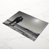 Handgeschriebenes, einzigartiges Foto Hochzeit Spe Folieneinladung (Gedreht)