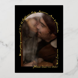 Handgeschriebenes elegantes Foto Schwarz und Real  Folieneinladung