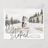 Handgeschriebenes Elopement/Hochzeit-Foto Ankündigungspostkarte (Vorderseite)
