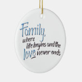 Handgeschriebenes Familien-Zitat Keramikornament (Rechts)