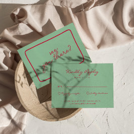 Handgeschriebenes farbiges Retro Fett Einzigartige RSVP Karte