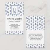 Handgeschriebenes Formatmonogramm | Leaf Muster Visitenkarte (Vorne/Hinten)