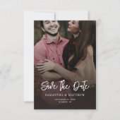 Handgeschriebenes Foto Elegant Wedding QR Code Save The Date (Vorderseite)