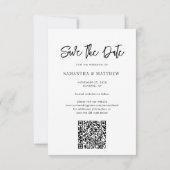 Handgeschriebenes Foto Elegant Wedding QR Code Save The Date (Rückseite)