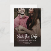 Handgeschriebenes Foto Elegant Wedding QR Code Save The Date (Vorne/Hinten)