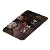 Handgeschriebenes Foto Elegante Hochzeit Save the  Magnet (Linke Seite)