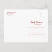 Handgeschriebenes Foto mit rotem Glitzer, hell und Postkarte (Rückseite)