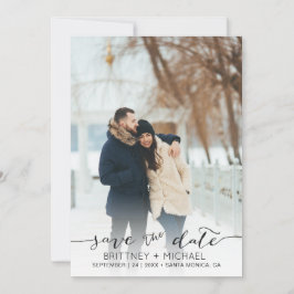 Handgeschriebenes Foto Modernes Schwarz Save the D Date