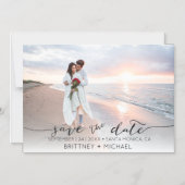 Handgeschriebenes Foto Modernes Schwarz Save the D Magneteinladung (Vorderseite)