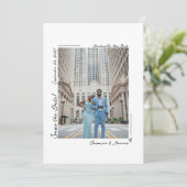 Handgeschriebenes Foto Save the Date Einladung (Stehend Vorderseite)