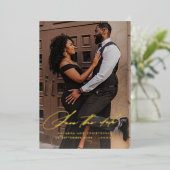 Handgeschriebenes Foto Save the Date Folieneinladung (Stehend vorne)