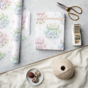 Handgeschriebenes Frohe Ostern Aquarell Geschenkpapier