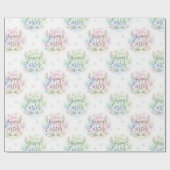 Handgeschriebenes Frohe Ostern Aquarell Geschenkpapier (Flach)