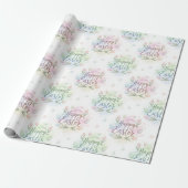 Handgeschriebenes Frohe Ostern Aquarell Geschenkpapier (Ungerollt)