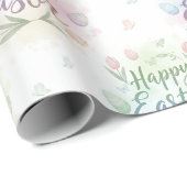 Handgeschriebenes Frohe Ostern Aquarell Geschenkpapier (Rolleneckpunkt)
