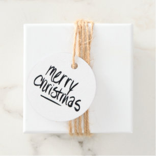 Handgeschriebenes Frohe Weihnachten in Schwarz Geschenkanhänger