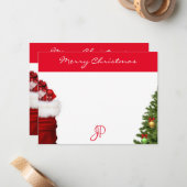 Handgeschriebenes, frohe Weihnachts-Text-Monogramm Mitteilungskarte (Vorderseite/Rückseite Beispiel)