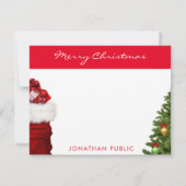 Handgeschriebenes, frohe Weihnachts-Text-Monogramm Mitteilungskarte (Rückseite)