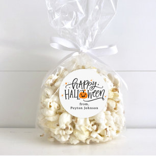 Handgeschriebenes Frohes Halloween Runder Aufkleber
