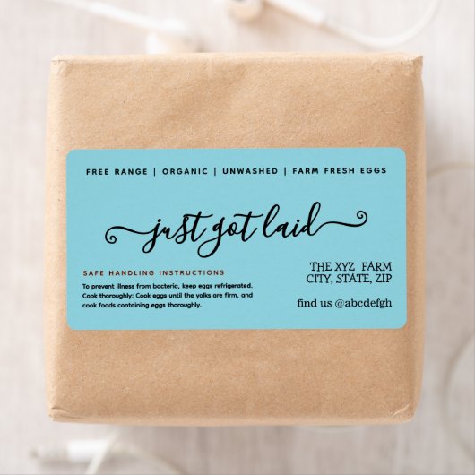 Handgeschriebenes Funny Chicken Egg Etikett (Insitu)