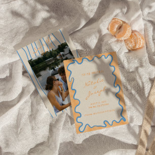Handgeschriebenes, gemalt Retro Whimsical Foto Hoc Save The Date