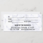 Handgeschriebenes Geschenkzertifikat Gold (Rückseite)