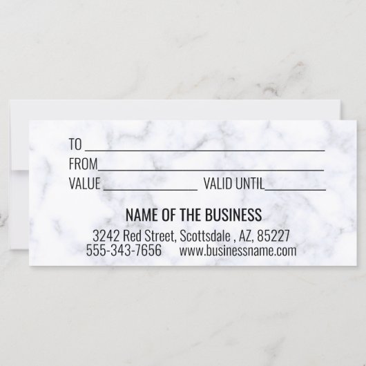 Handgeschriebenes Geschenkzertifikat Gold (Rückseite)