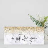 Handgeschriebenes Geschenkzertifikat Gold (Stehend Vorderseite)