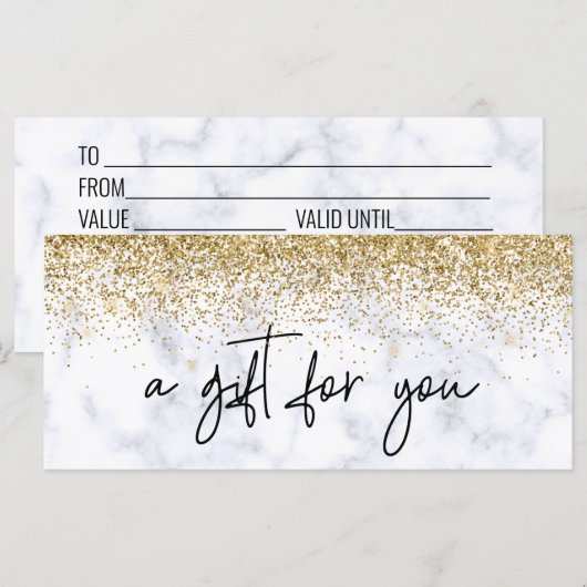 Handgeschriebenes Geschenkzertifikat Gold (Vorne/Hinten)