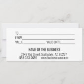 Handgeschriebenes Geschenkzertifikat Modernes Skri Einladung (Rückseite)