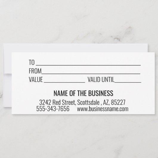 Handgeschriebenes Geschenkzertifikat Modernes Skri Einladung (Rückseite)