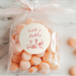 Handgeschriebenes Gezeichnet Spielzeug Geburtstags Runder Aufkleber