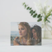 Handgeschriebenes Glück alles Foto Feiertagspostkarte (Stehend Vorderseite)